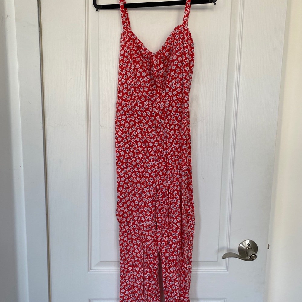 Old Navy red floral romper